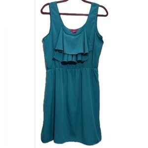 Elegant Sleeveless Dress UP Ultra PinK Teal Ruffle‎ Dress Large Casual Summer